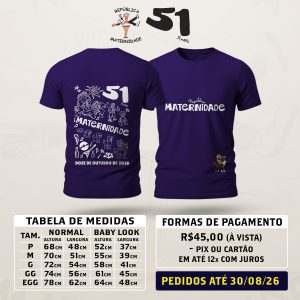 Camiseta Maternidade 51 Anos - Doze de Outubro de 2026